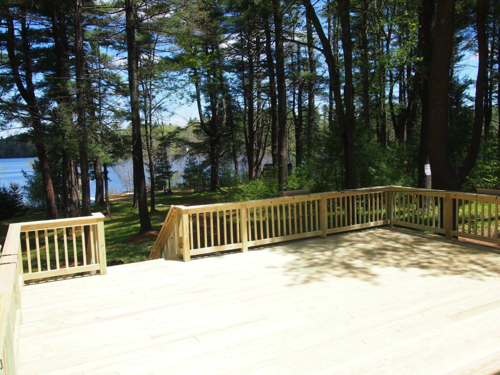 Pressure treated deck in Spencer MA